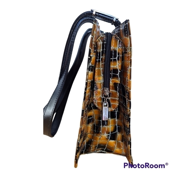 St-James Italy leopard color snake print  handbag shoulder bag purse - Picture 7 of 16